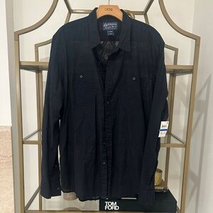 Men’s 100% Cotton Black Button Down Shirt
